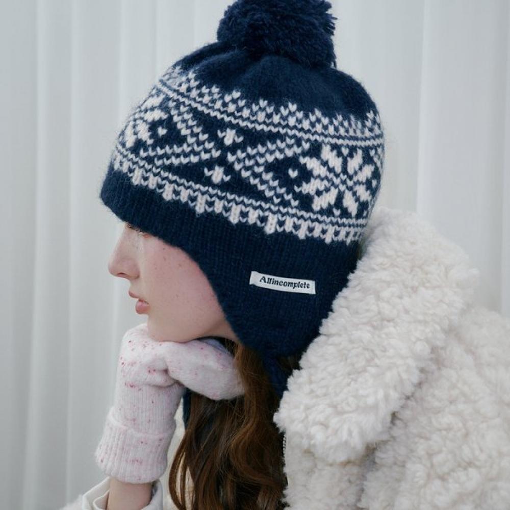 Allincomplete Jacquard Earflap Beanie  2 Colors 