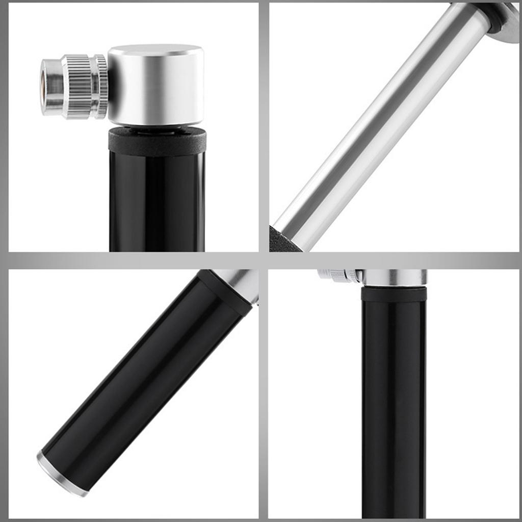Small Bike Tire Pump Presta & Schrader Portable MTB 120PSI Telescopic Barrel Aluminum-Alloy Bike Pump for Easy Pumping