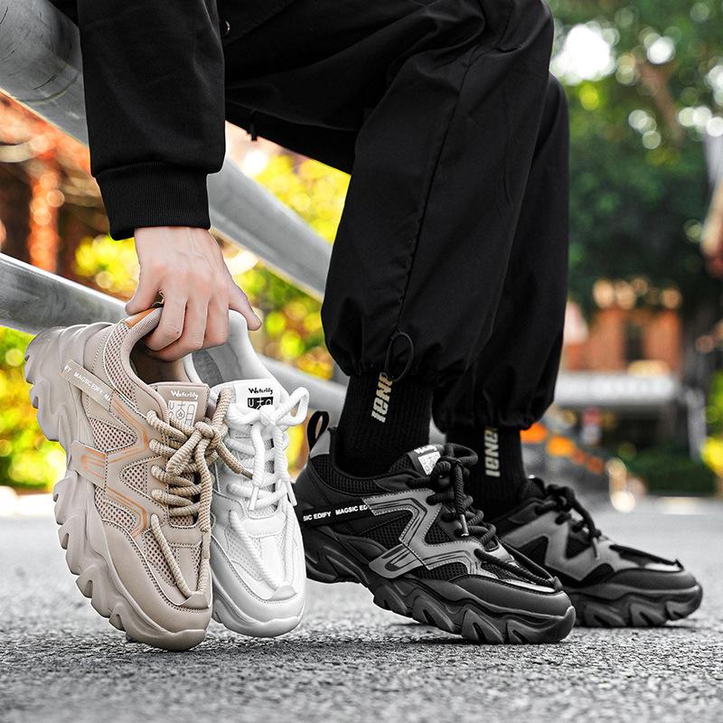 Dad shoes men's spring mesh niche casual versatile youth mesh shoes breathable sports running white men's shoes