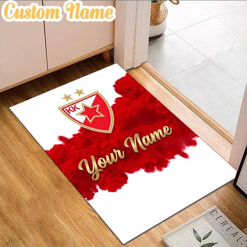 Custom Name FK Crvena Zvezda  Rug, Office Rug, Chair Rug, Carpet for Living Rooms, Doormat Game Rug Home Decor Christmas Gifts