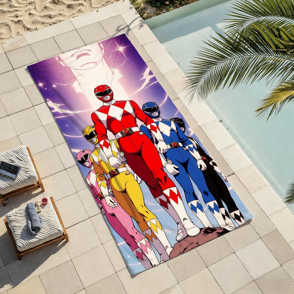 Fantasy cartoon P-Power R-Rangers Towel Drying Bath Towel Applicable To Light Swimming Camping Yoga Beach Out