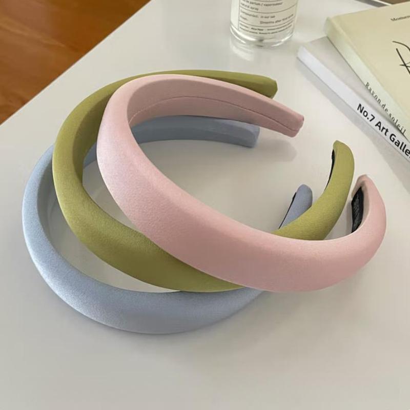 3CM Mode Damen Stirnbänder Süße Einfarbige Schwammgepolsterte Haarbänder Damen Mädchen Täglicher Presshaar-Reifen Accessoires