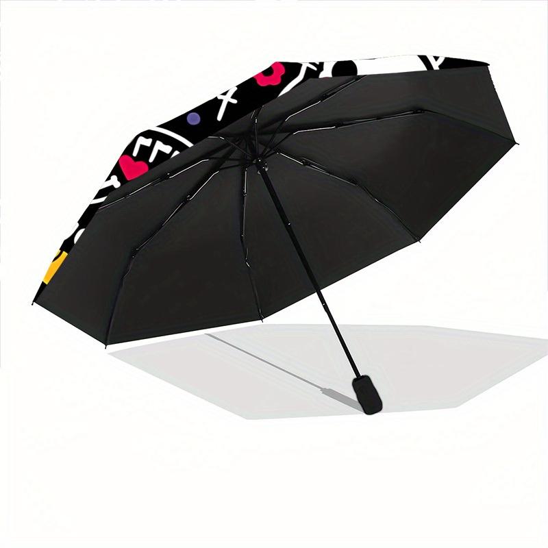 1pc Pet Animal Skull Cute Automatic Open/close, Heavy-Duty Iron Frame & 8-Rib Structure, Compact Folding Umbrella for Women/Men, All-Season Travel, Ha