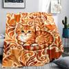 Felt Cat, Kitten, Puppy, Fox Print Flannel Blanket,High Quality Comfortable for All Seasons,Home Decor,Warmth and Comfort,Perfect for Christmas Gifts