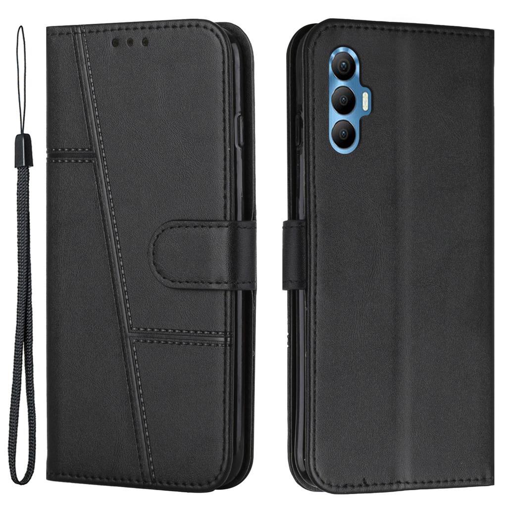 PU Leather Phone Cover For TECNO Spark 8P,Stand Wallet Full Protection Cell Phone Case with Strap