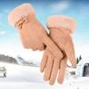 Warm gloves Suede women's students cute outdoor riding fleece thickened cold-proof autumn and winter gloves