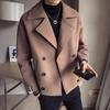 Tide Men's Short Trench Coat - Korean-Style Casual Wool for Autumn/Winter