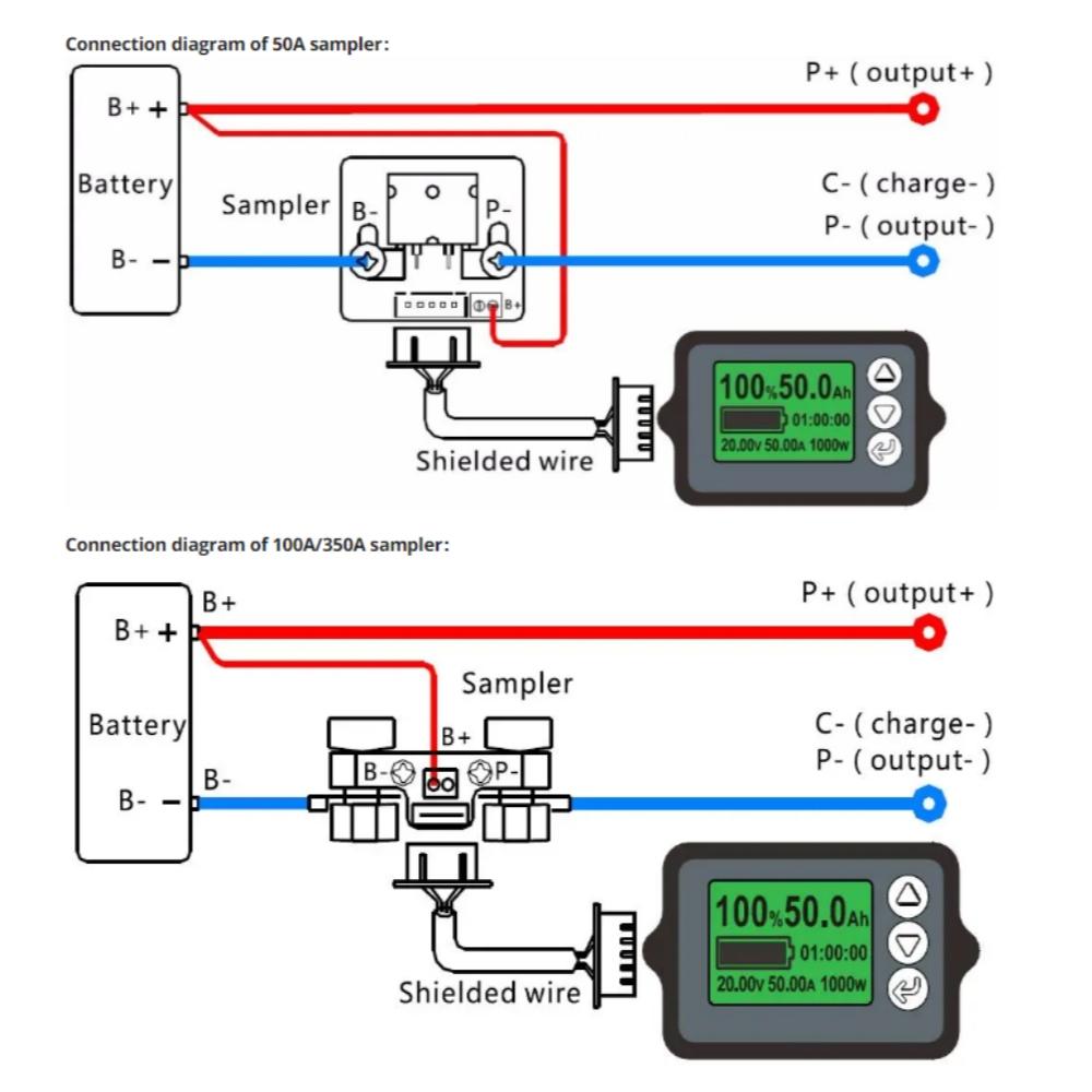 TK15 Misuratore di Coulomb 8-120V 50A/100A/350A Tester Professionale di Precisione della Capacità della Batteria per E-bike/Monopattino Elettrico/Macchina per la Pulizia