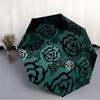 1pc Rose Pattern Automatic Umbrella High Quality Canopy, Portable Folding Umbrella With, Ideal Gift for - Travel, Everyday, Formal Events, Stylish Acc
