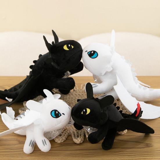 Drage plysjleketøy med bevegelige vinger Flyvende Tannløst Motorsykkel Soltak Dragedekorasjon Bilinteriørtilbehør