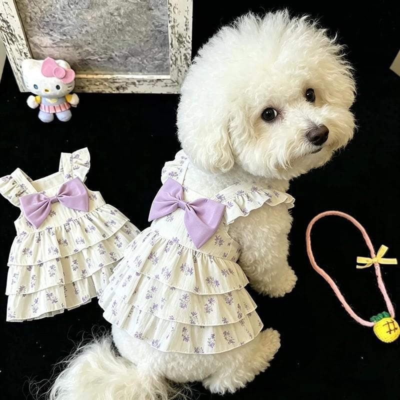 Spring and Summer Korean ins Style Dog Vest Skirt Cat Vest Bigbear Teddy Pomeranian Small Dog Pet Clothing