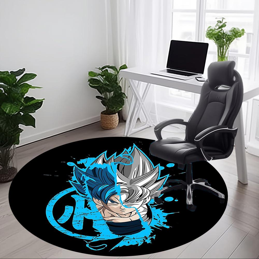 1pc Goku Dragon Ball Office Round Area Rug, Indoor Mat Suitable For Office,Bedroom Living Room Home Decor, Room Deco a0926181