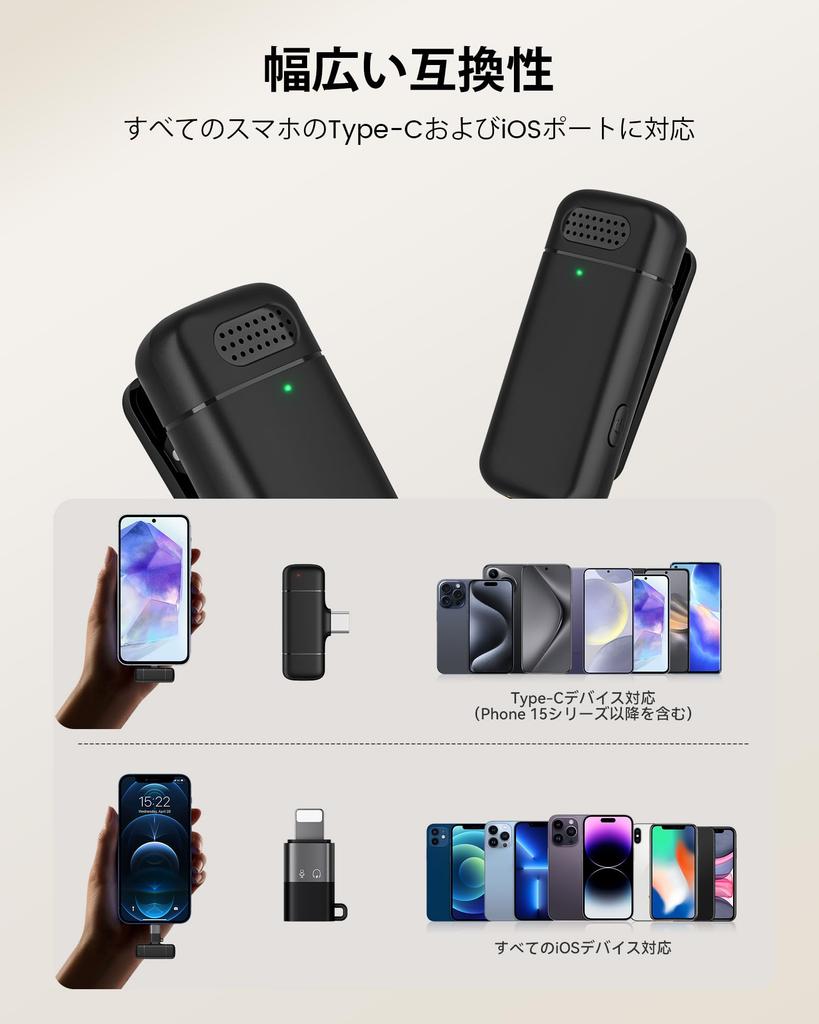 KUKIHO Wireless Lapel Microphone Wireless Compatible with iPhone 17 and All and Android This Mini Microphone Offers 6 Hours of Continuous Battery 36