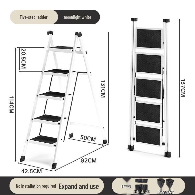 Teleskopische Klapp-A-Rahmen-Haushaltsleiter: Leicht, Multifunktional, Dreistufiges Design.