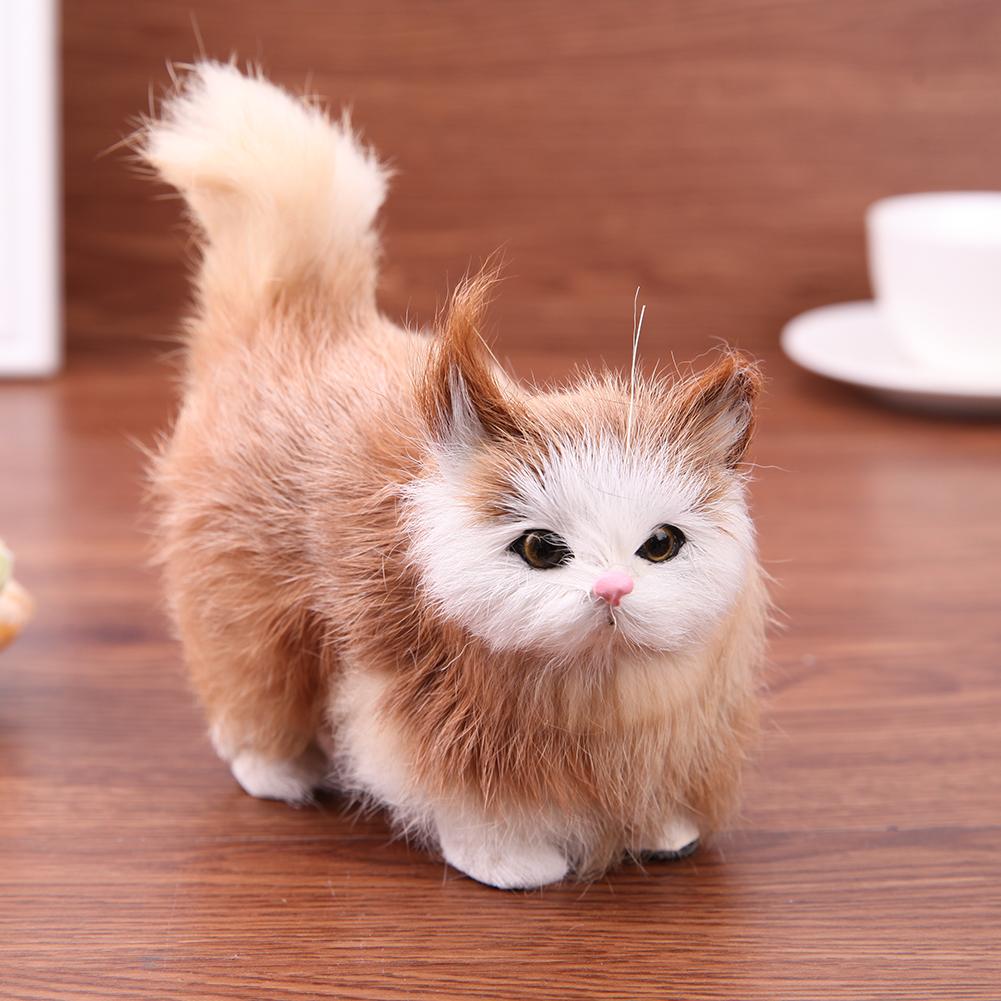 Lovely Simulation Plush Cat Toys Kids Stuffed Kitten Doll Home Ornements For Kids Birthday Gift Stuffed Real Life Cats Plush Toy