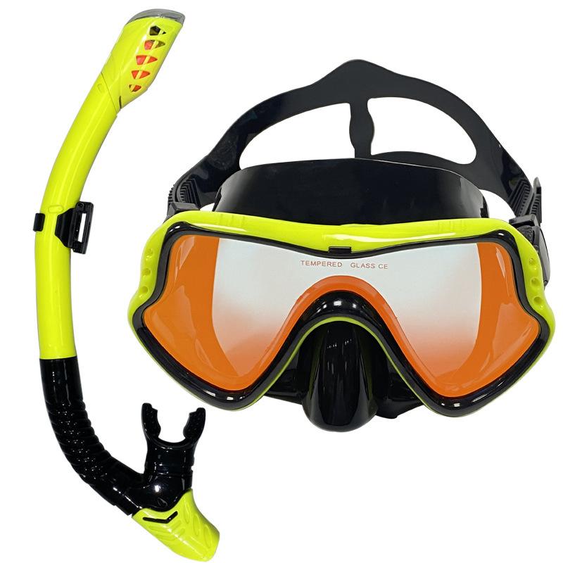 Snorkeling two-piece set full dry snorkel high definition colorful electroplated diving mask