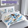 Messi Custom Soccer Player Personalized Name Bedding Set,Airy Bed Linen for Sports Room Decor,Perfect Teenager Gift,Double Sided Duvet Cover with Pill