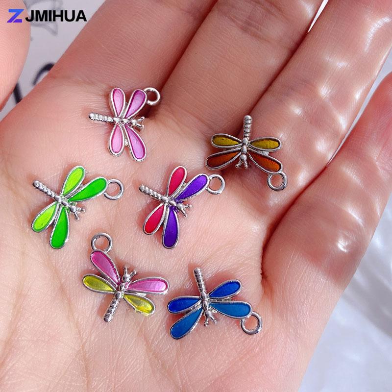 

15PCS Enamel Colorful Dragonfly Charms Pendant Supplies For DIY Handmade Earrings Bracelets Jewelry Making Findings Accessories