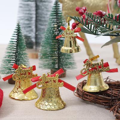 1Pcs Plastic Golden Bell Hanging Christmas Tree Pendant Christmas Decoration for Home Decor New Year Children Gifts Ornament