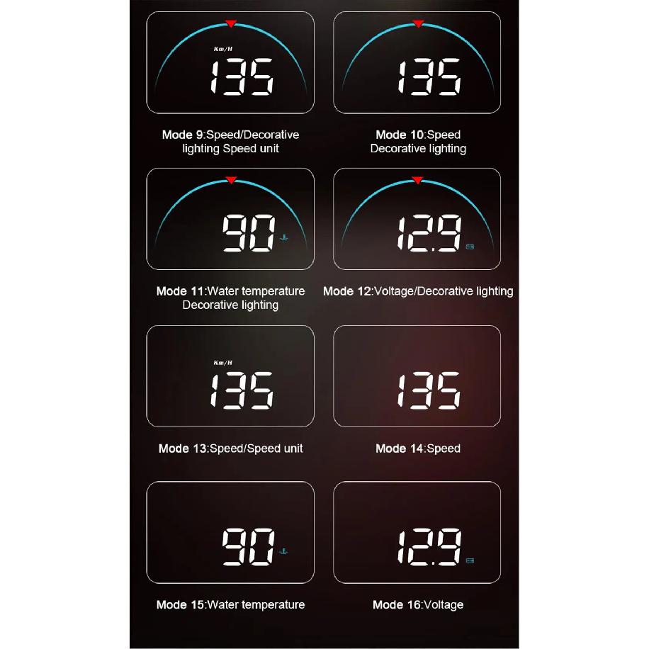 M8 Car HUD Head Up Display OBD2 Overspeed Warning Auto Electronic Water Temperature LED Digital Projector Windshield