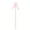 10pcs Pink Striped Bow Paper Straws, Disposable Drinking Straws for Birthday, Wedding, Baby Shower Party Decorations