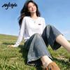 MJ STYLE Women's Pure Cotton Long Sleeve T-Shirt