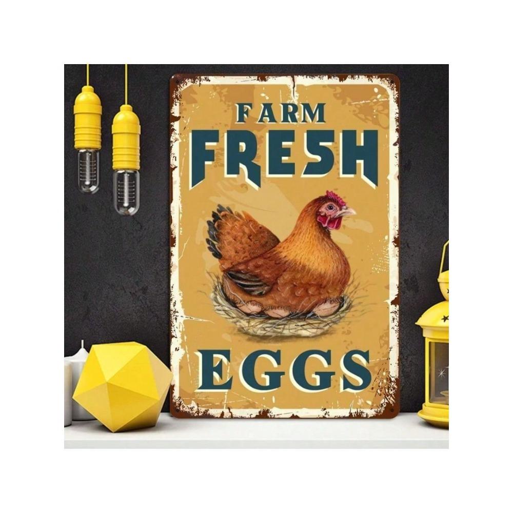 Vintage Metal Chicken Wall Art Sign Kitchen Decor