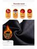 Women's High-Waisted Fleece-Lined Black Straight-Leg Jeans - Slimming, Loose Fit for Autumn & Winter