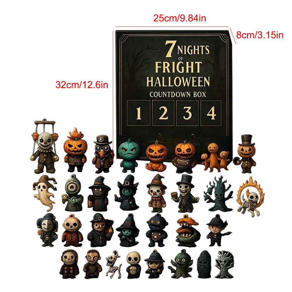 

Halloween Advent Calendar 7/15/31-Day Halloween Countdown Calendar with Collectible Eerie Figurines Surprise Box Halloween Gifts as shown
