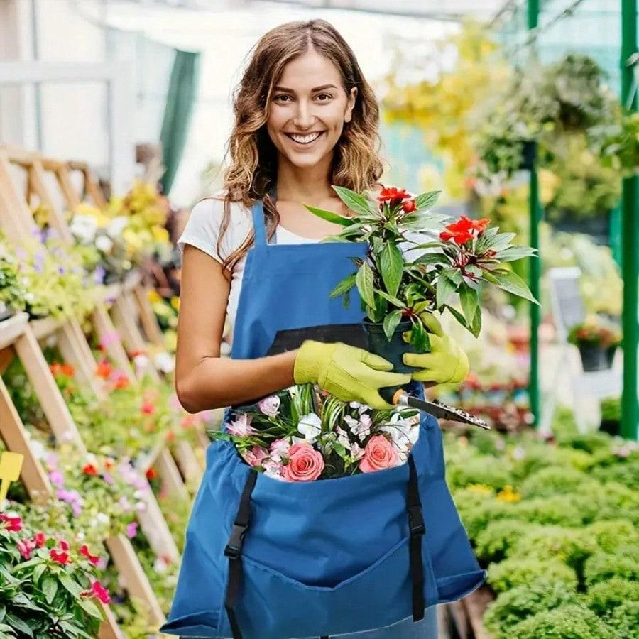 Grembiule da esterno con tasca grande grembiule da giardinaggio zaino portaoggetti grembiule per attrezzi borsa per la raccolta