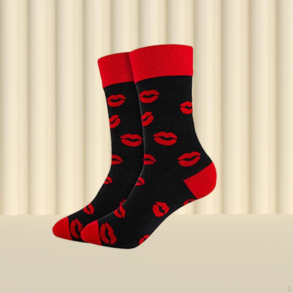 Mid Calf Socks Novelty Gift Valentines Day Gifts Cotton Thick Winter Warm Breathable Valentine's