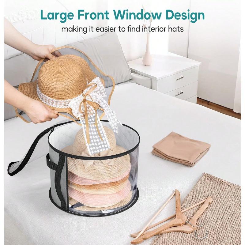 Oversized Clear Hat Storage Bag, Holds Up To 7 Caps Cowboy Hat Organizer For Closet, Wide Brims Hat Case With Carrying Handles
