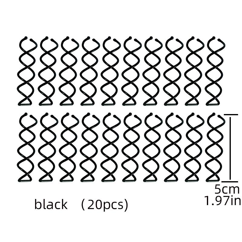 

Набор из 20 спиральных аксессуаров для волос в форме дисков, коричневые и черные инструменты для укладки волос, прямые продажи с завода