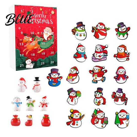 Advent Calendar for Set Kids 24-Day Countdown Christmas Snowman House Decor Xmas Gift Holiday 2D
