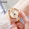 Rose Gold Women's Watch with Crystal, Waterproof, Stainless Steel, Business Style