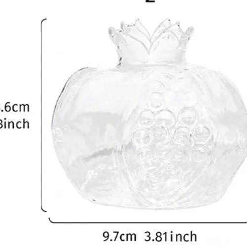 Creative Red Glass Pomegranate Flower Dining Table Vase Table Top Ornament Hydroponic Plant Vase Flower Arrangement Container