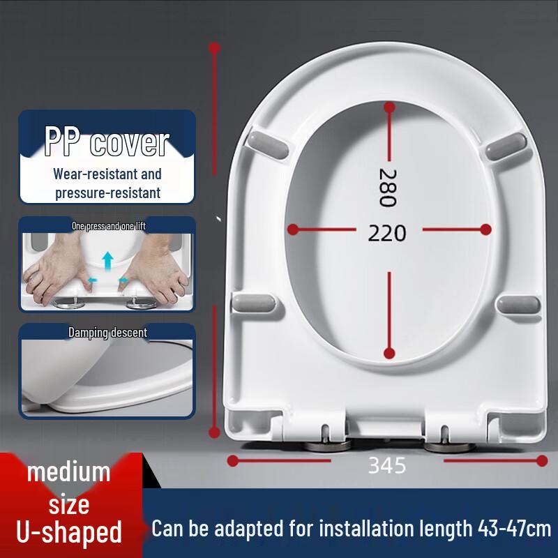 Asiento de Inodoro Universal de Cierre Lento Homeglen