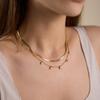 Youthway Minimalist Multi-layer Heart Zircon Pendant Necklace For Women 18K Gold Plated Stainless Steel Waterproof Jewelry