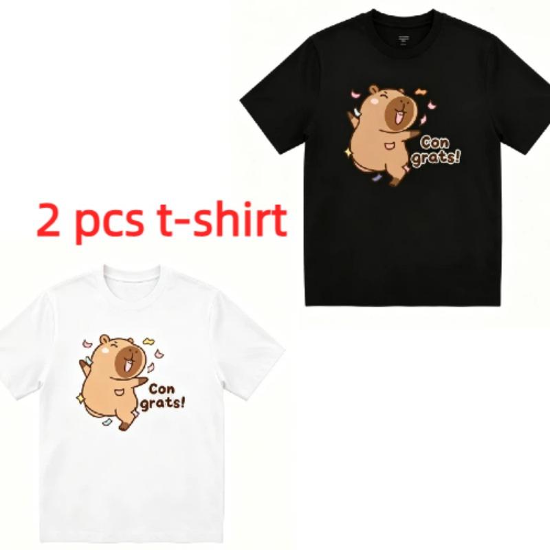 Funny Cute Cartoon Print Men's T-Shirts Summer Fashion Street Outdoor Casual T-shirt Tops for Men's and Women's Tees Top