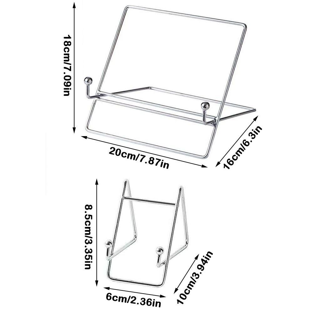 Silver CD Rack Metal Reading Stand Creative Tablet Stand