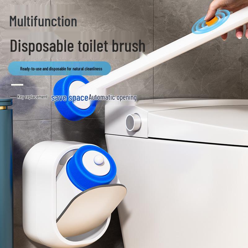 Wandmontiertes Toilettenbürsten-Set mit Einweg-Ersatzköpfen