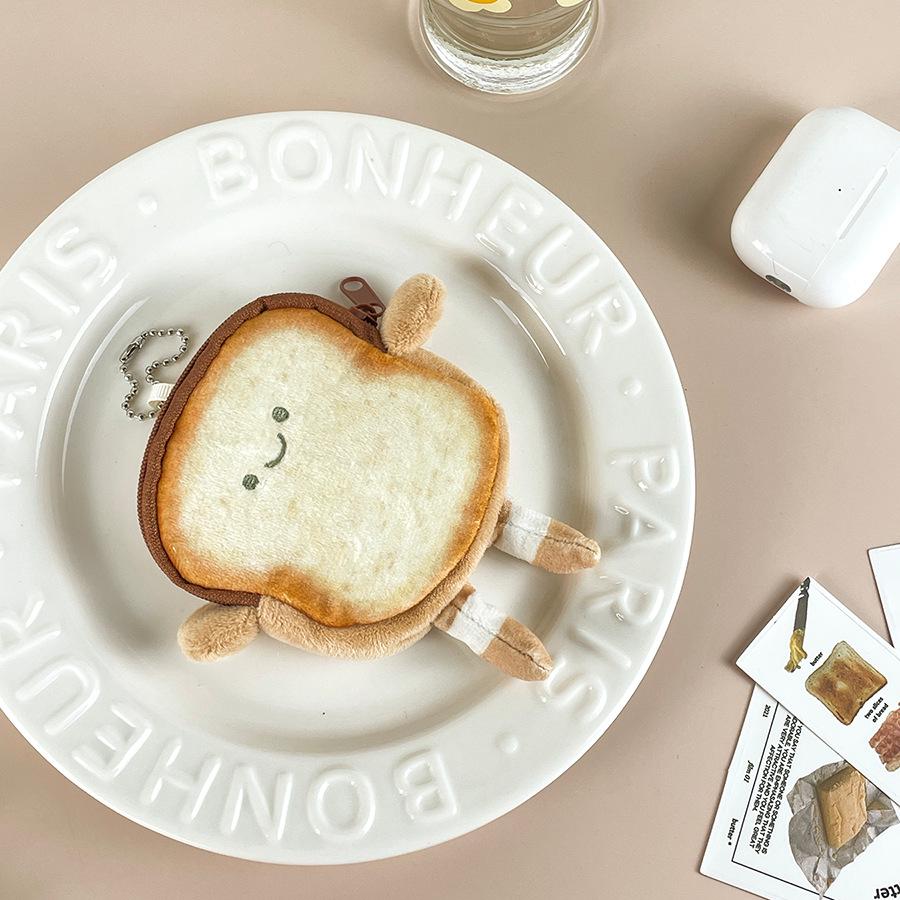 Cartoon Butter Toast Earphone Case & Coin Purse with Cable Storage Height approx. 12.5cm