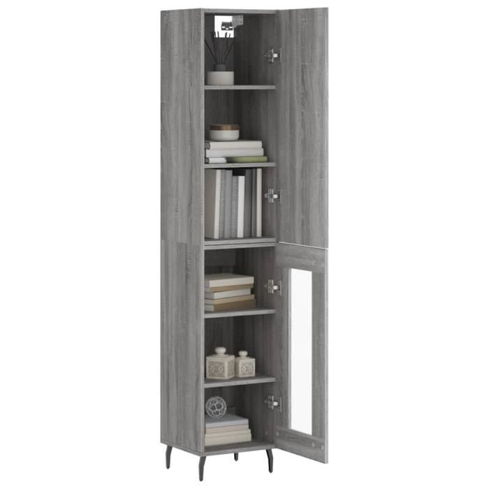 VidaXL Highboard Sonoma Grey 34.5x34x180 Cm Engineered Wood 3199063