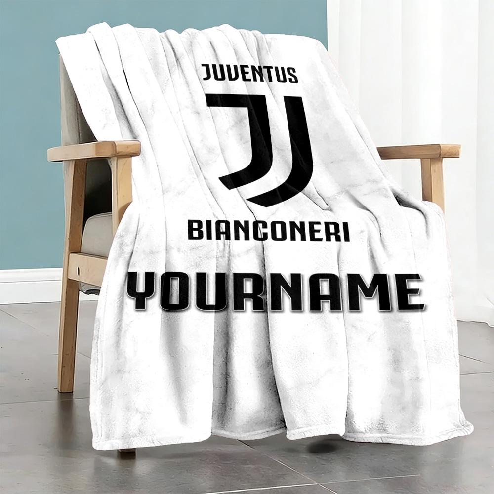 Juventus Customize Text Blanket Cozy Personalized Blanket Warmthful Decor for Chair Home Decor Bed Sofa for All Occasions