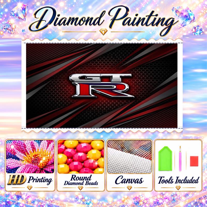 Nissan GT-R Diamond Painting Kit 5D Full Drill DIY Diamond Mosaic Wall Art Home Decor