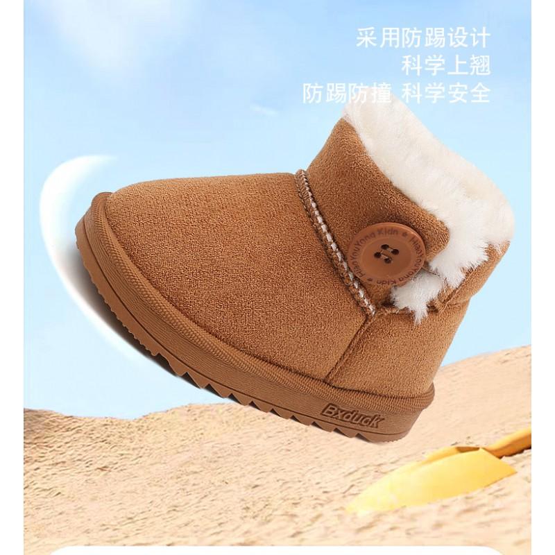 Kids Winter Snow Boots Toddlers Boys Girls Warm Lined Soft Sole Non-Slip Cotton Ankle Age 1-6 Years