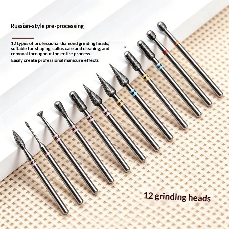 Diamond Nail Drill Bits Durable Material Multiple Uses For Home Diy Nail Art Cuticle Clean Gel Removing