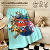Cartoon S-Super Wings-s Throw Warm Soft Flannel Blanket, Multi-use for Sofa Bed Camping Travel Nap