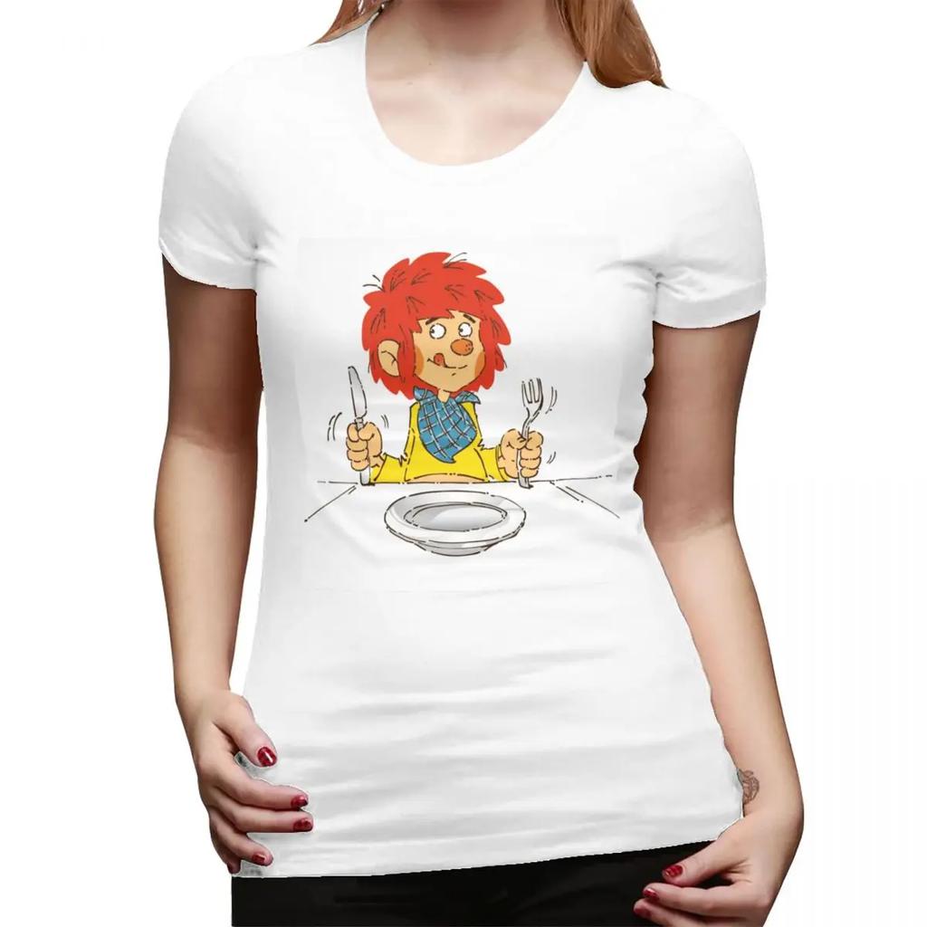 Pumuckl Meal Time TShirt for Women ONeck Streetwear T Shirts Womens Tees Short Summer Clothes Tops