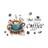 Coffee Cup English Wall Sticker Kitchen Bedroom Living Room Home Background Decoration Removable Sticker
